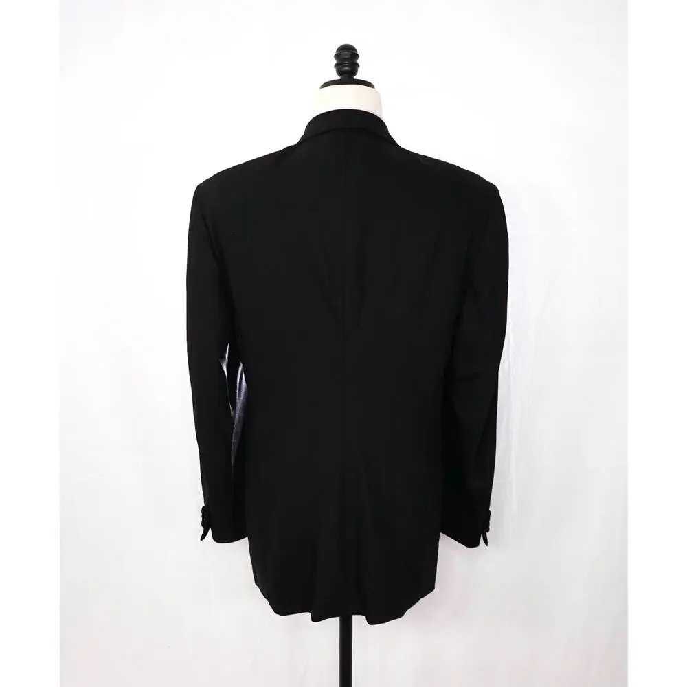 PAL ZILERI - *VINTAGE* Black Wool 3Btn Notch Lapel Tuxedo - 44L